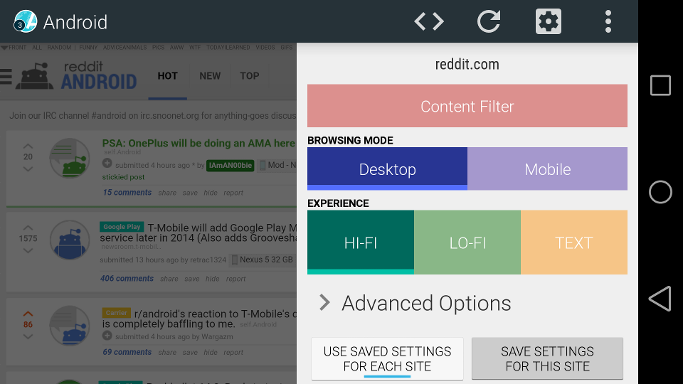 control desktop web browser from android